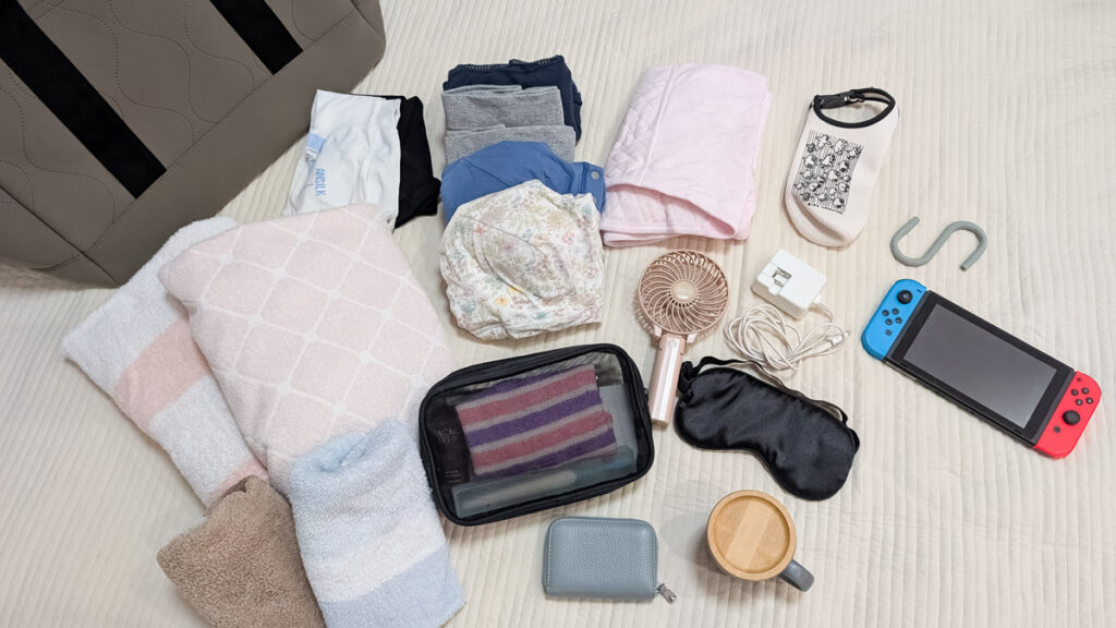 出産入院中に使う持ち物（授乳ブラ・産褥ショーツ・タオル・スキンケア用品など）